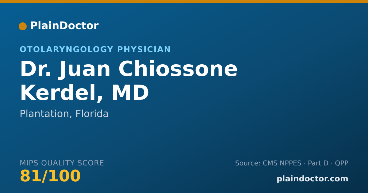 Shareable card for Juan Chiossone Kerdel, MD - Otolaryngology Physician, Plantation, FL