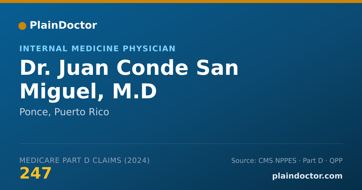 Shareable card for Juan Conde San Miguel, M.D - Internal Medicine Physician, Ponce, PR