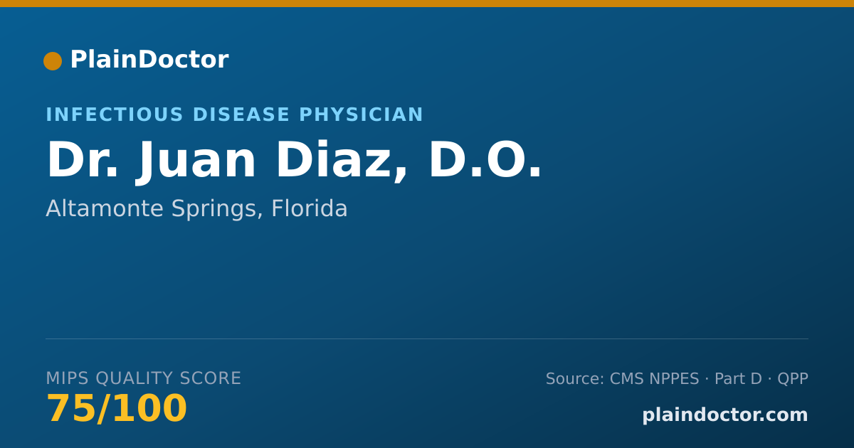 Shareable card for Juan Diaz, D.O. - Infectious Disease Physician, Altamonte Springs, FL