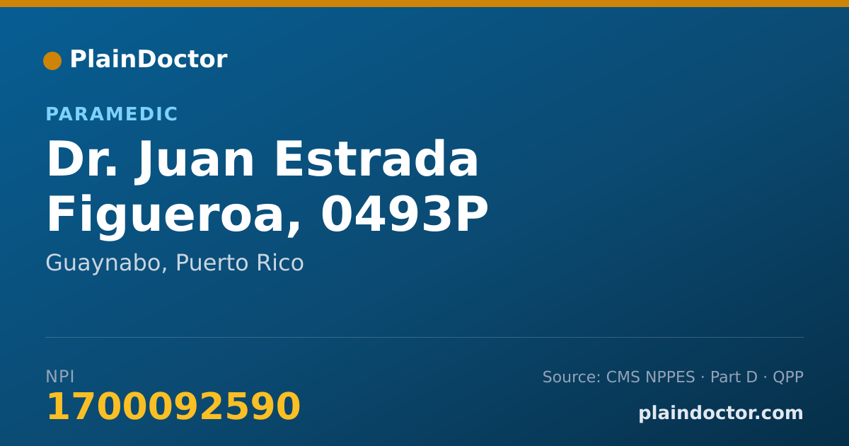 Shareable card for Juan Estrada Figueroa, 0493P - Paramedic, Guaynabo, PR