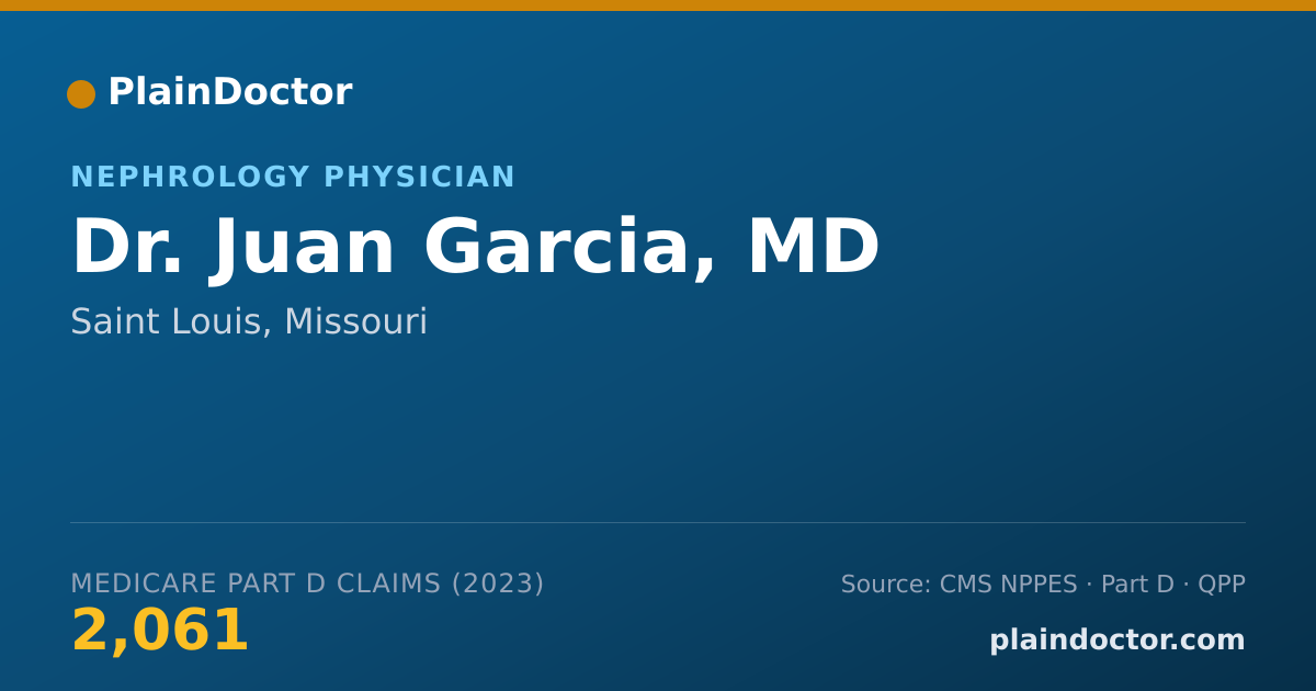 Shareable card for Juan Garcia, MD - Nephrology Physician, Saint Louis, MO