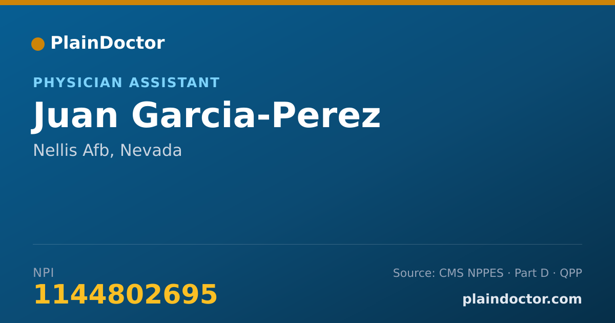 Shareable card for Juan Garcia-Perez - Physician Assistant, Nellis Afb, NV