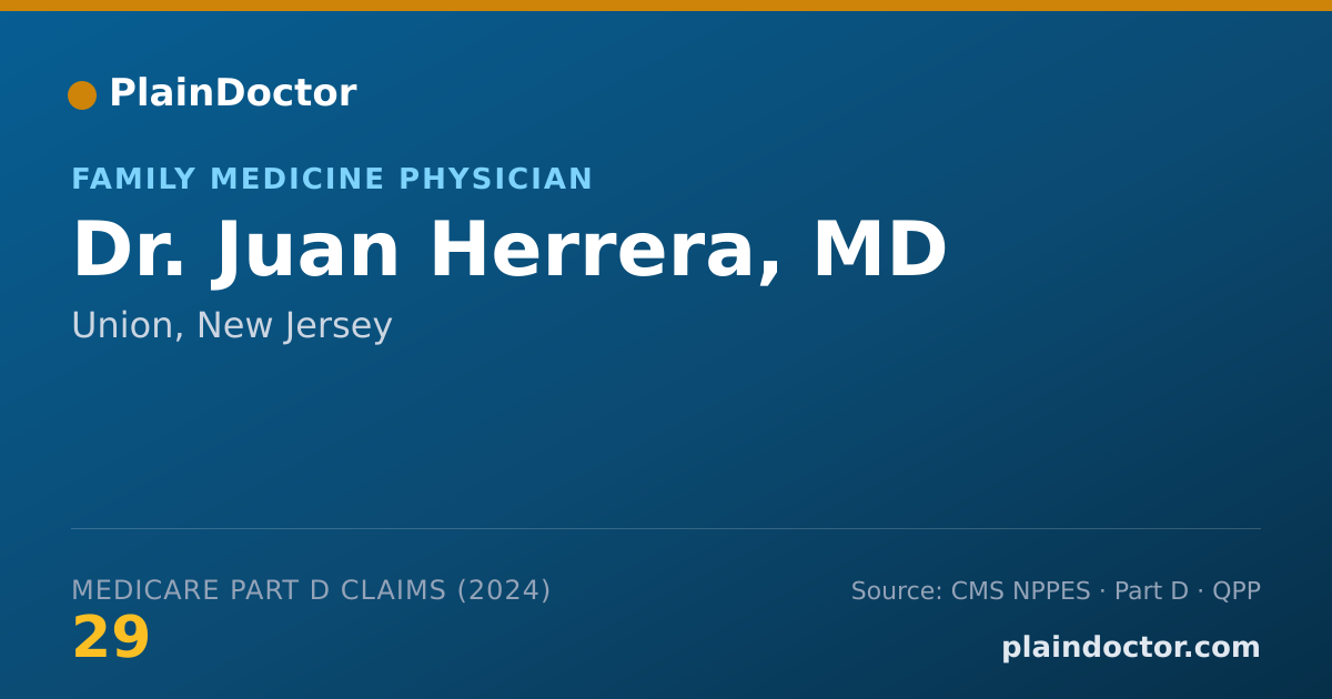 Shareable card for Juan Herrera, MD - Family Medicine Physician, Union, NJ