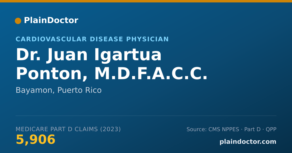 Shareable card for Juan Igartua Ponton, M.D.F.A.C.C. - Cardiovascular Disease Physician, Bayamon, PR
