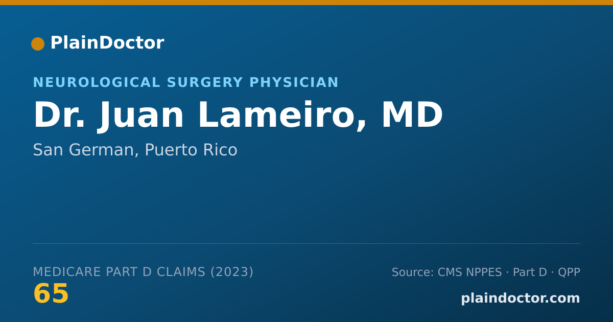 Shareable card for Juan Lameiro, MD - Neurological Surgery Physician, San German, PR