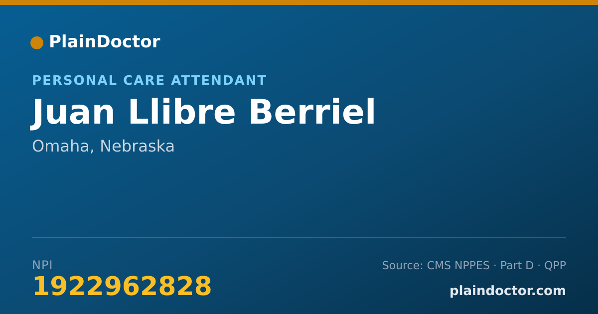 Shareable card for Juan Llibre Berriel - Personal Care Attendant, Omaha, NE