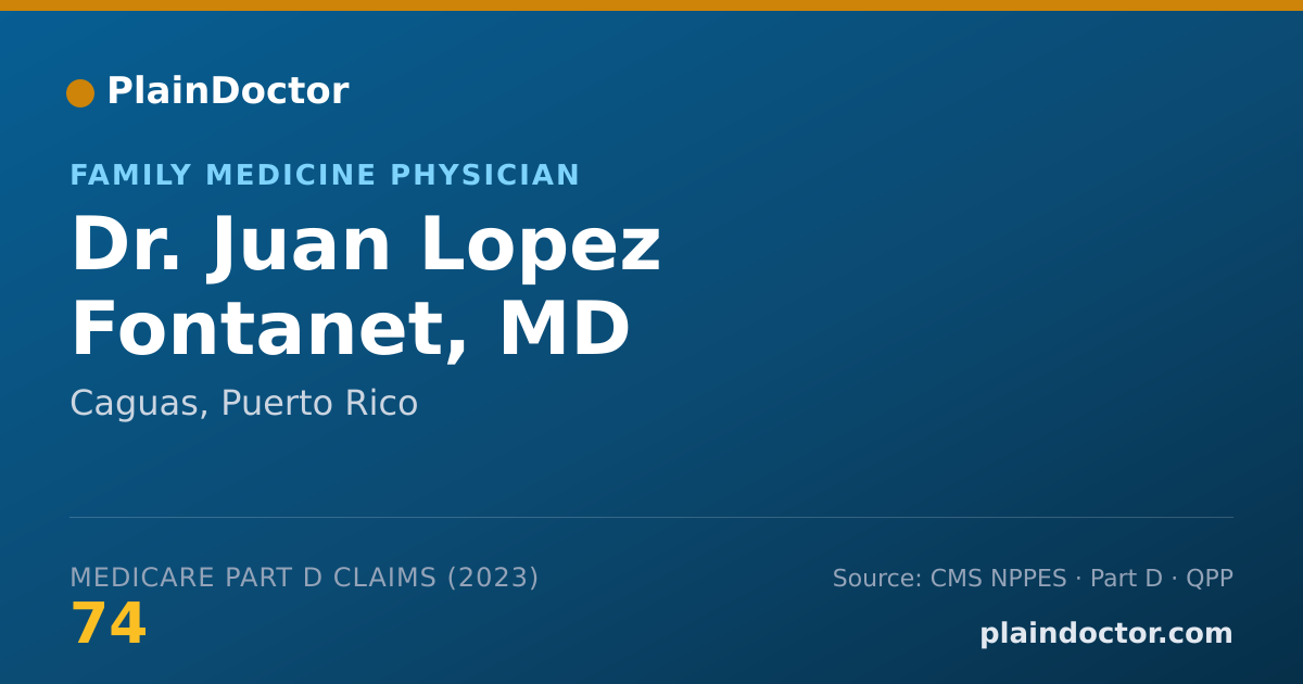 Shareable card for Juan Lopez Fontanet, MD - Family Medicine Physician, Caguas, PR