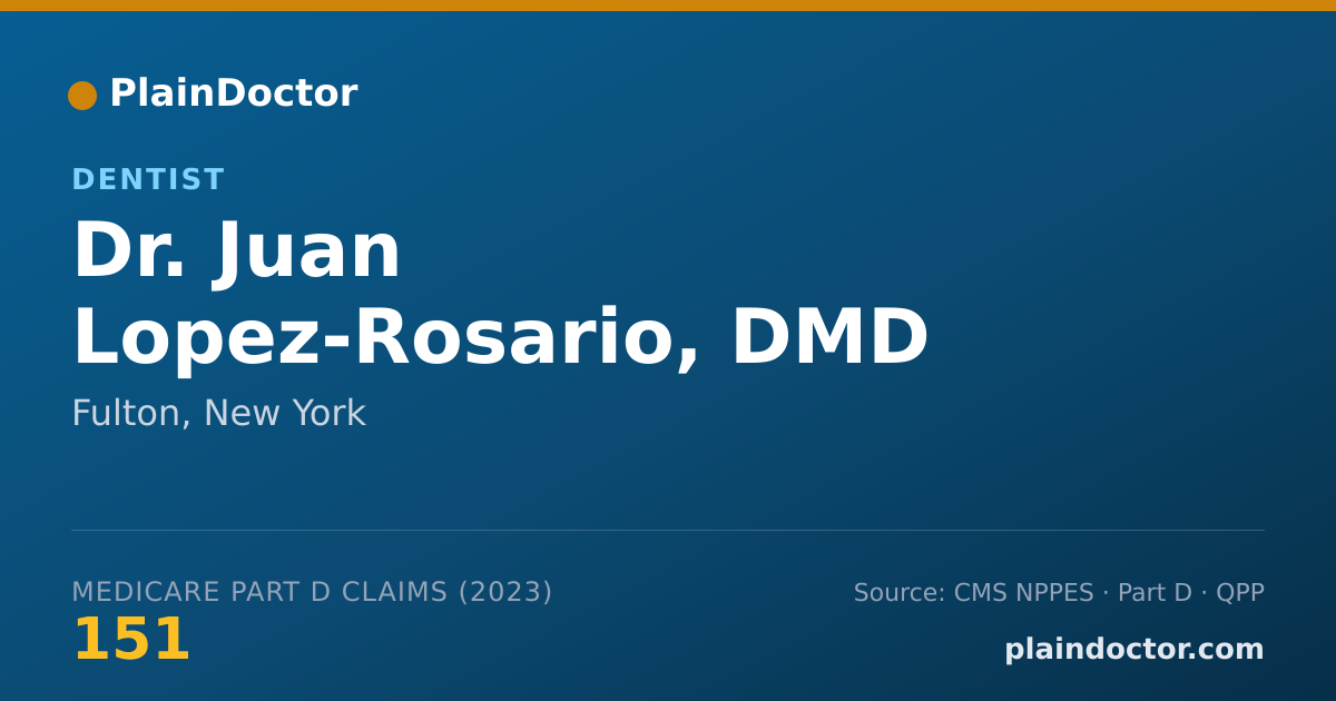 Shareable card for Juan Lopez-Rosario, DMD - Dentist, Fulton, NY