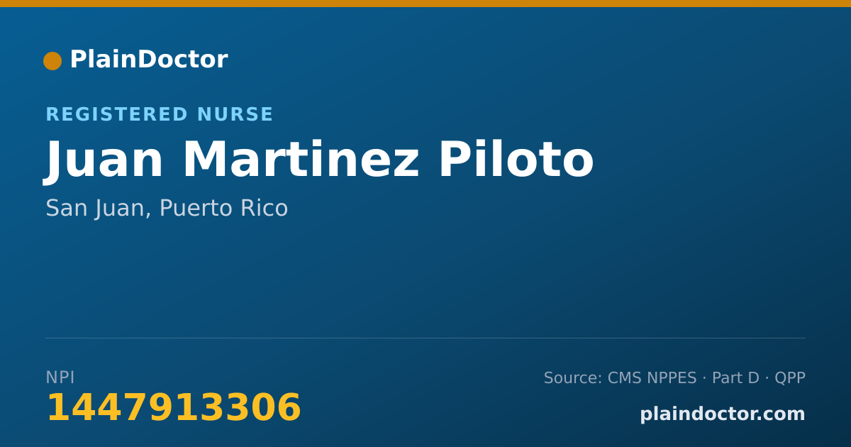 Shareable card for Juan Martinez Piloto - Registered Nurse, San Juan, PR