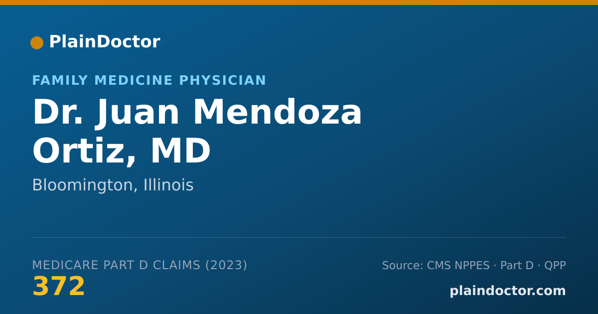 Shareable card for Juan Mendoza Ortiz, MD - Family Medicine Physician, Bloomington, IL