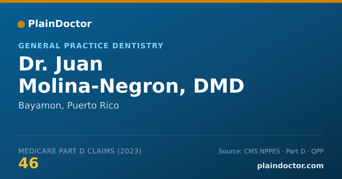 Shareable card for Juan Molina-Negron, DMD - General Practice Dentistry, Bayamon, PR