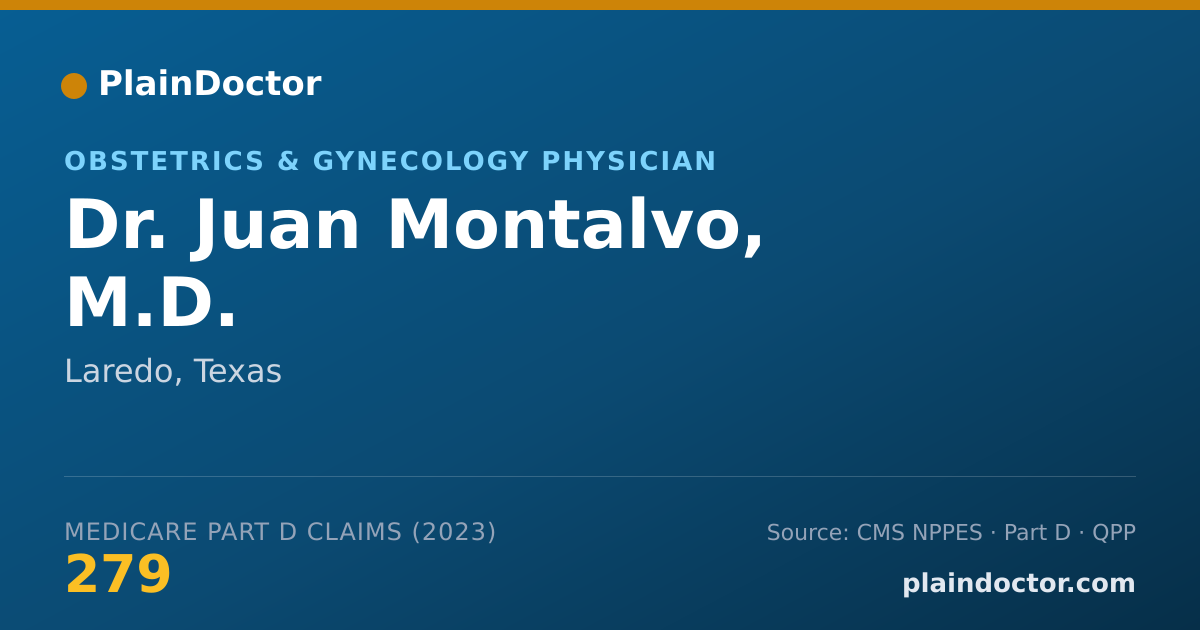 Shareable card for Juan Montalvo, M.D. - Obstetrics & Gynecology Physician, Laredo, TX