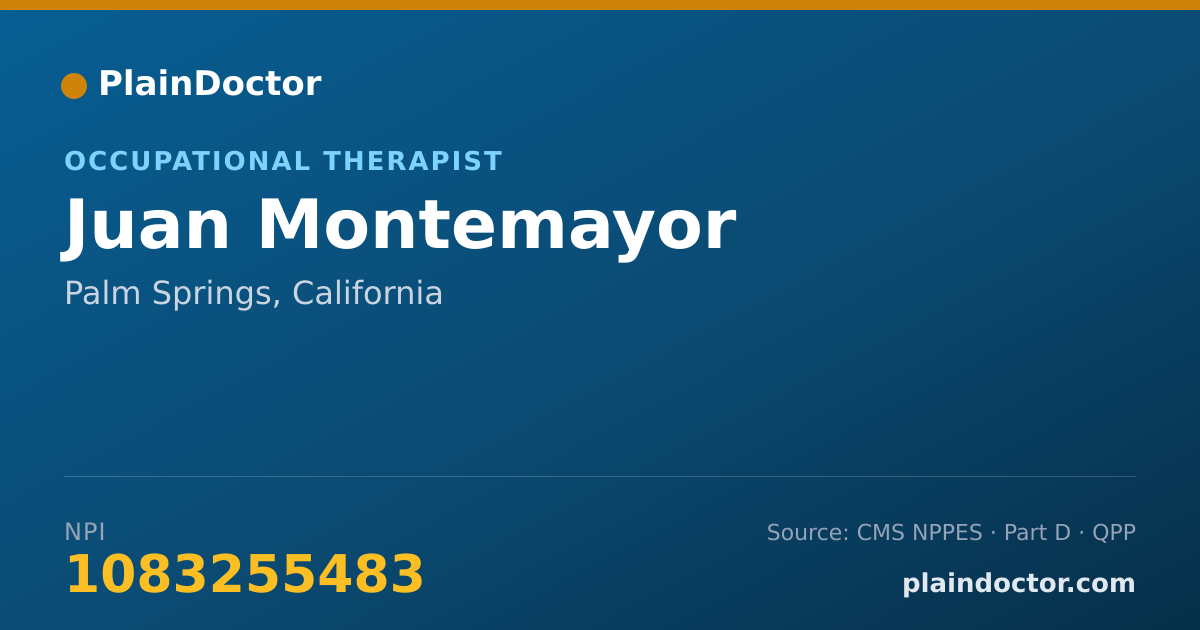Shareable card for Juan Montemayor - Occupational Therapist, Palm Springs, CA