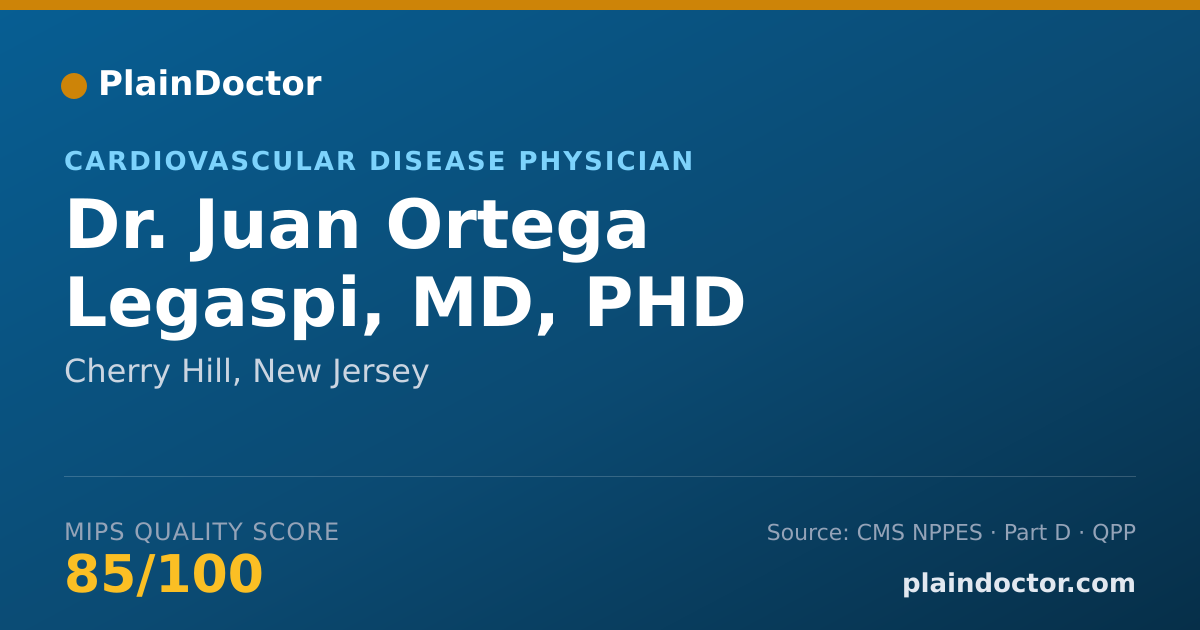 Shareable card for Juan Ortega Legaspi, MD, PHD - Cardiovascular Disease Physician, Cherry Hill, NJ