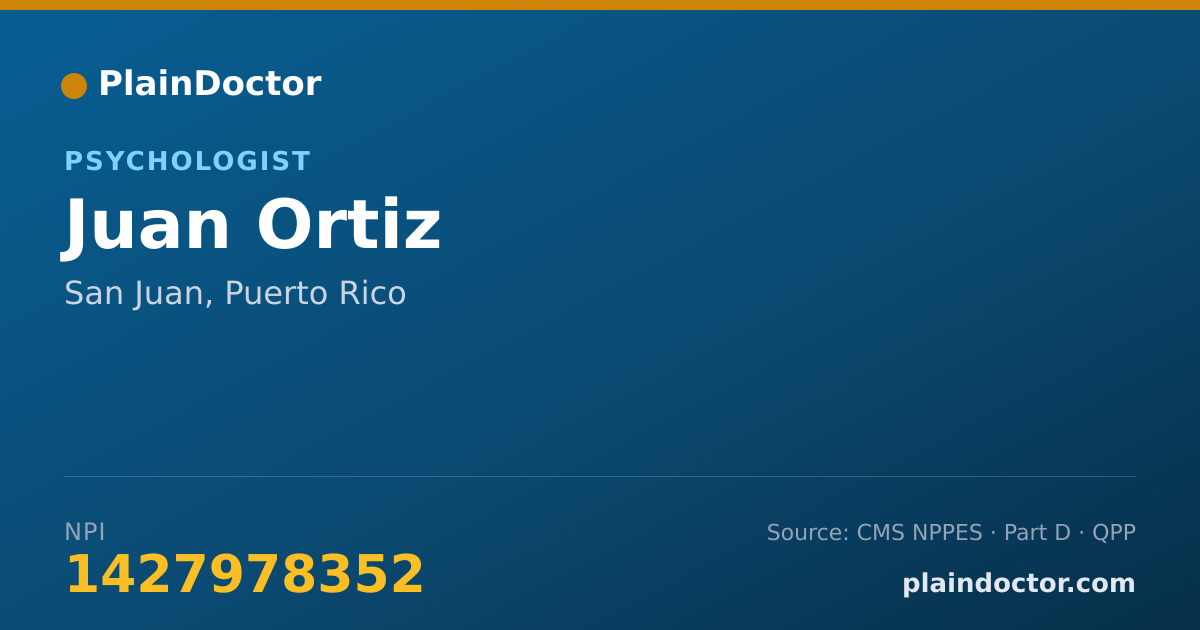 Shareable card for Juan Ortiz - Psychologist, San Juan, PR