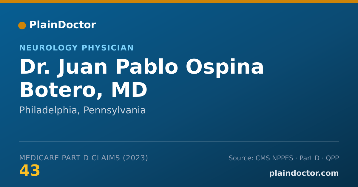 Shareable card for Juan Pablo Ospina Botero, MD - Neurology Physician, Philadelphia, PA