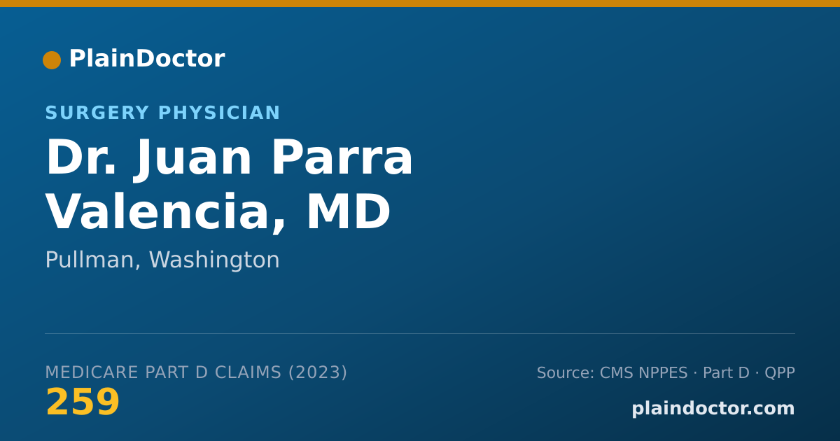 Shareable card for Juan Parra Valencia, MD - Surgery Physician, Pullman, WA