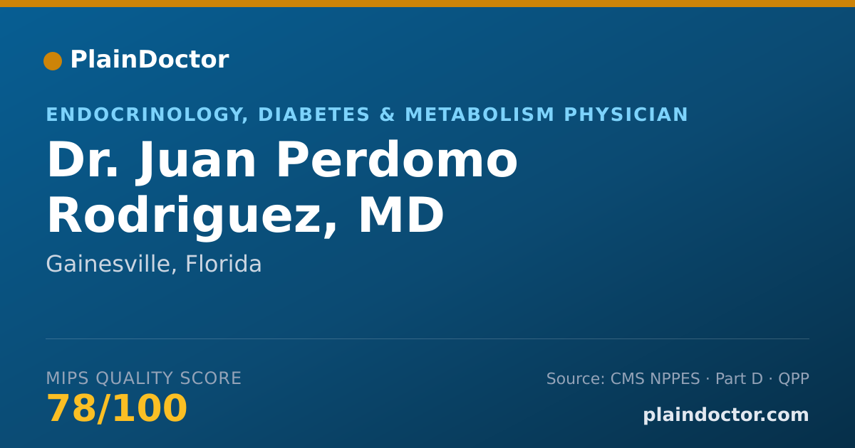 Shareable card for Juan Perdomo Rodriguez, MD - Endocrinology, Diabetes & Metabolism Physician, Gainesville, FL