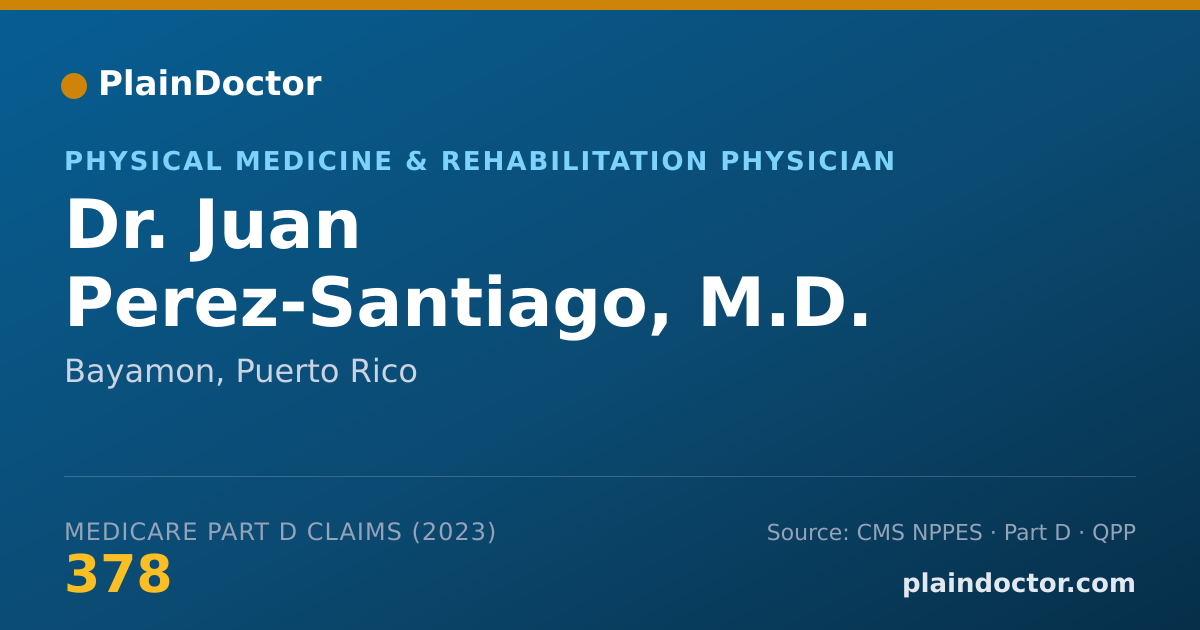 Shareable card for Juan Perez-Santiago, M.D. - Physical Medicine & Rehabilitation Physician, Bayamon, PR