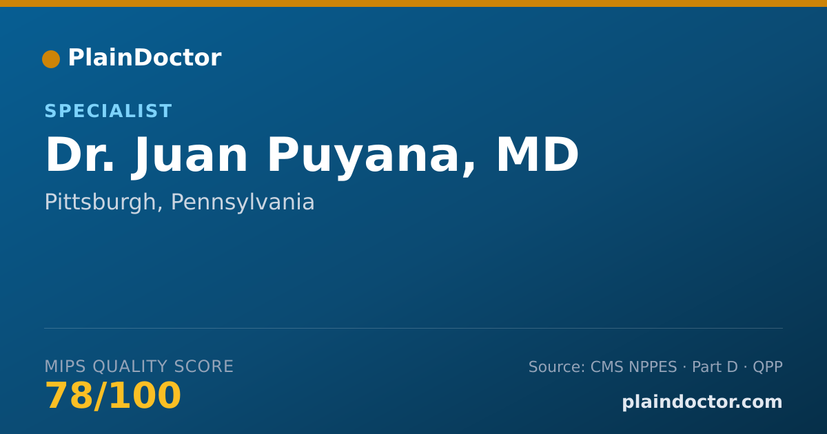 Shareable card for Juan Puyana, MD - Specialist, Pittsburgh, PA
