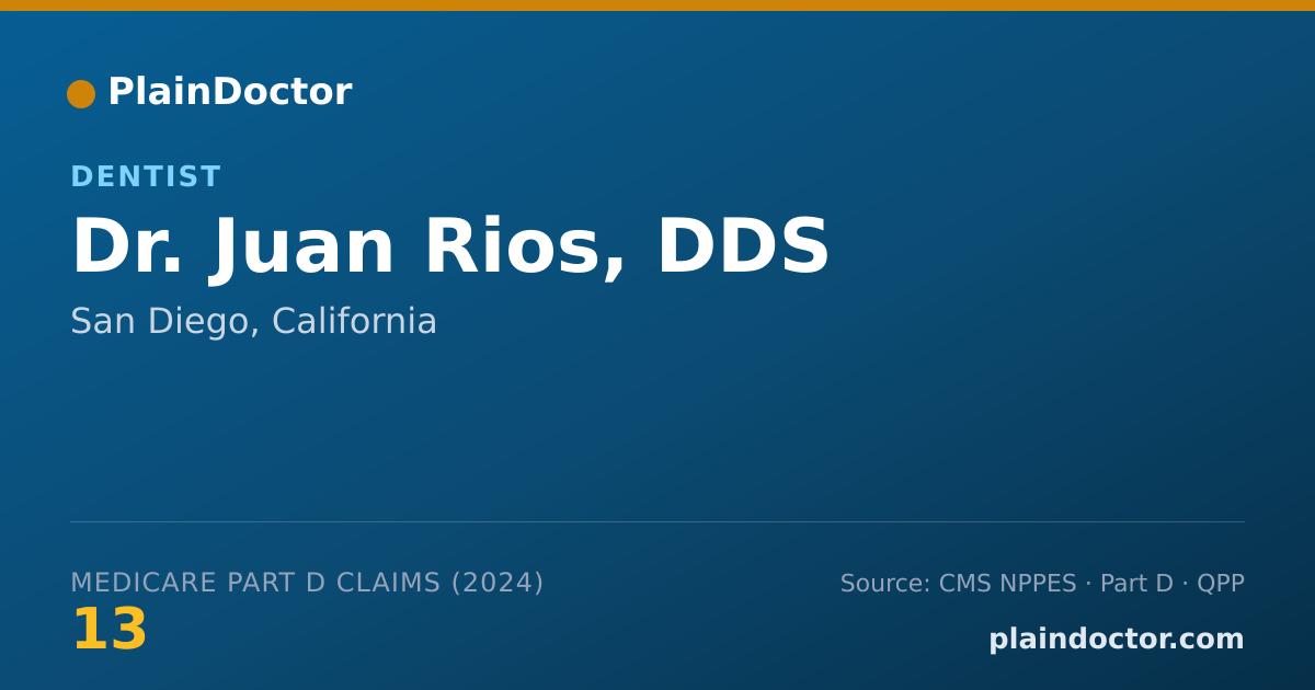 Shareable card for Juan Rios, DDS - Dentist, San Diego, CA
