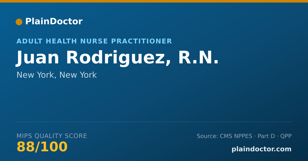Shareable card for Juan Rodriguez, R.N. - Registered Nurse, New York, NY