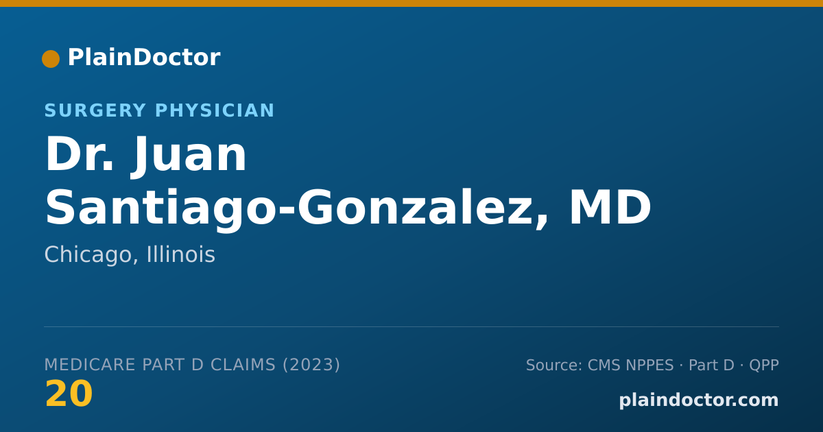 Shareable card for Juan Santiago-Gonzalez, MD - Surgery Physician, Chicago, IL