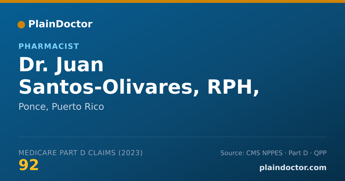 Shareable card for Juan Santos-Olivares, RPH, PHARM D - Pharmacist, Ponce, PR