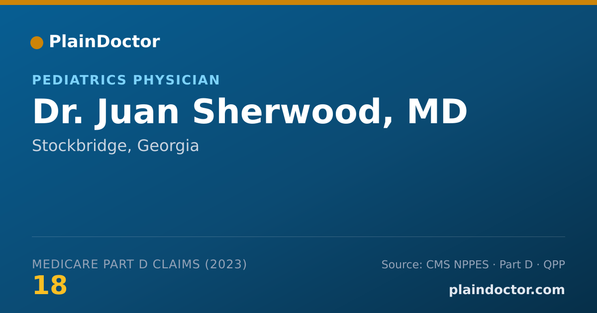 Shareable card for Juan Sherwood, MD - Pediatrics Physician, Stockbridge, GA