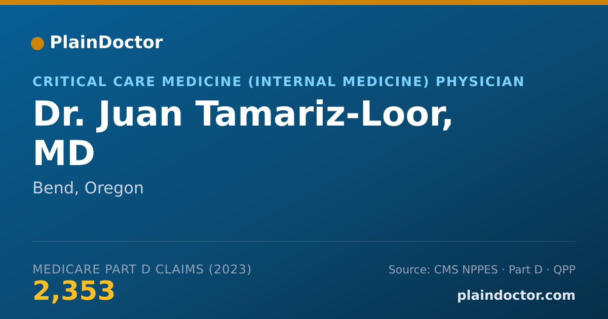 Shareable card for Juan Tamariz-Loor, MD - Critical Care Medicine (Internal Medicine) Physician, Bend, OR