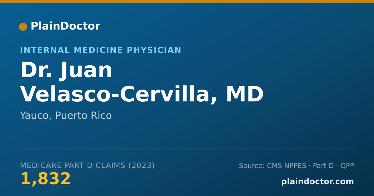 Shareable card for Juan Velasco-Cervilla, MD - Internal Medicine Physician, Yauco, PR