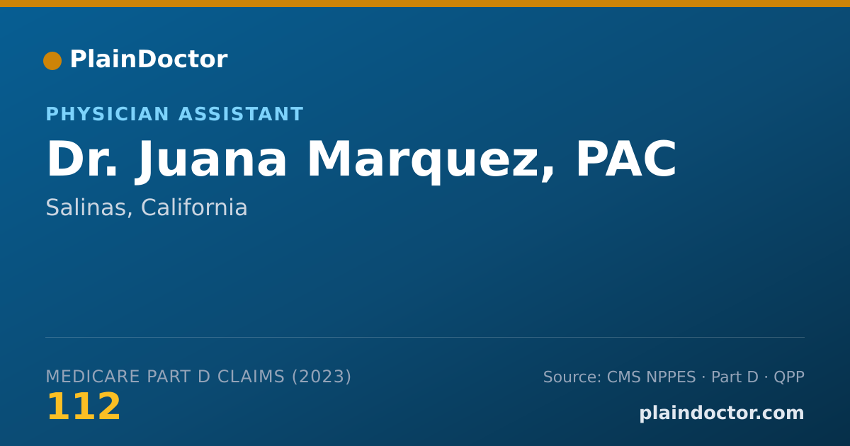 Shareable card for Juana Marquez, PAC - Physician Assistant, Salinas, CA