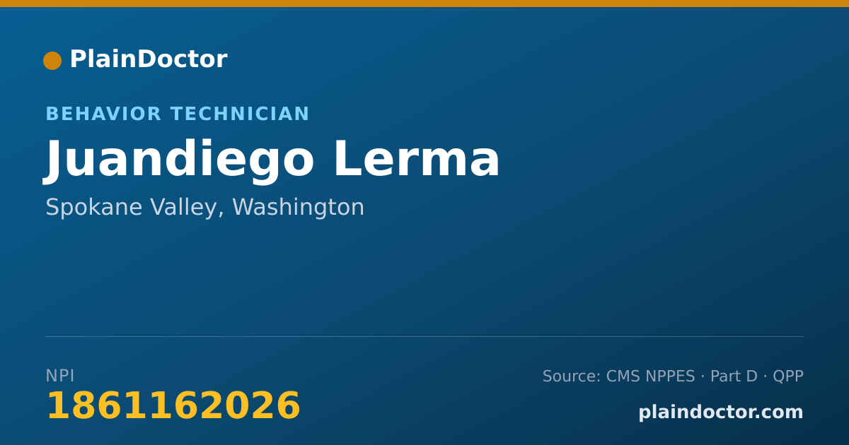 Shareable card for Juandiego Lerma - Behavior Technician, Spokane Valley, WA