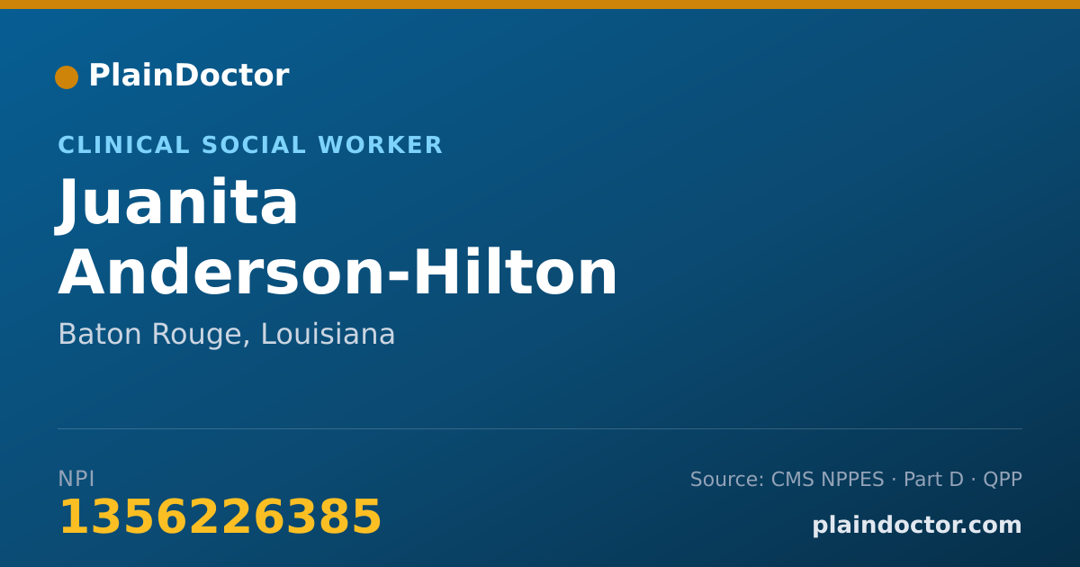 Shareable card for Juanita Anderson-Hilton - Clinical Social Worker, Baton Rouge, LA