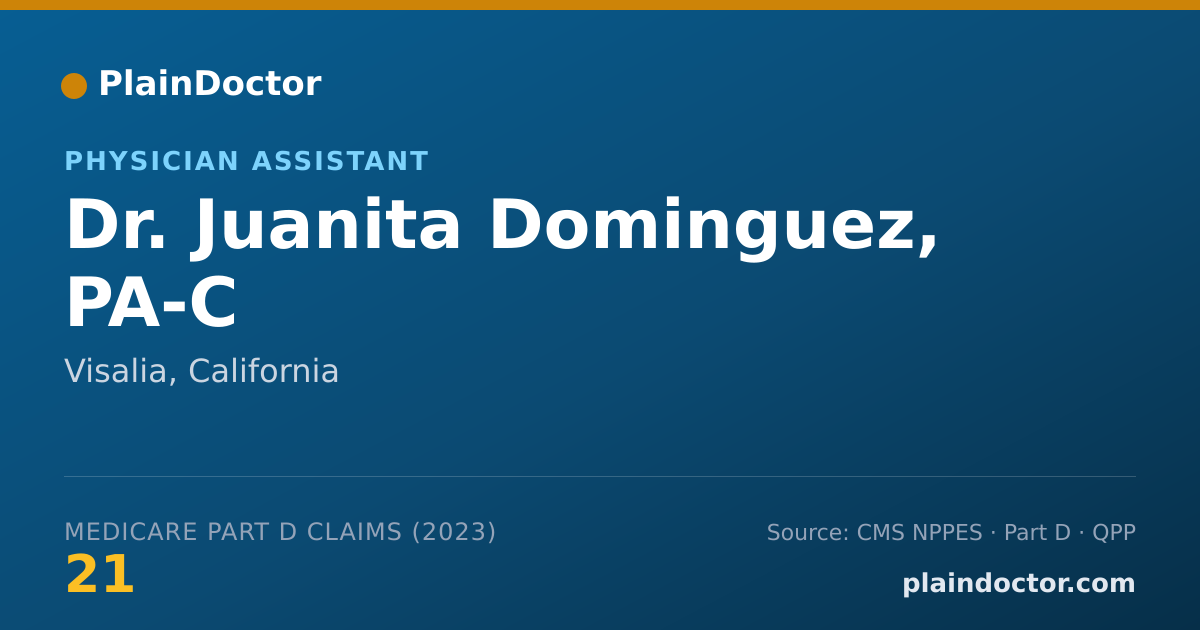 Shareable card for Juanita Dominguez, PA-C - Physician Assistant, Visalia, CA