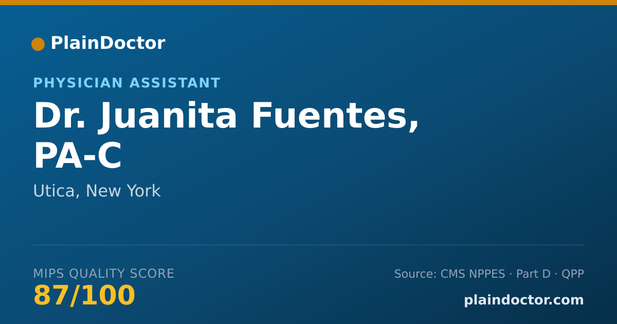 Shareable card for Juanita Fuentes, PA-C - Physician Assistant, Utica, NY