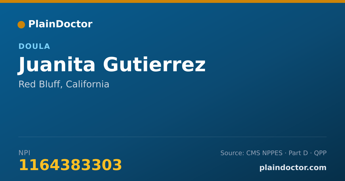 Shareable card for Juanita Gutierrez - Doula, Red Bluff, CA
