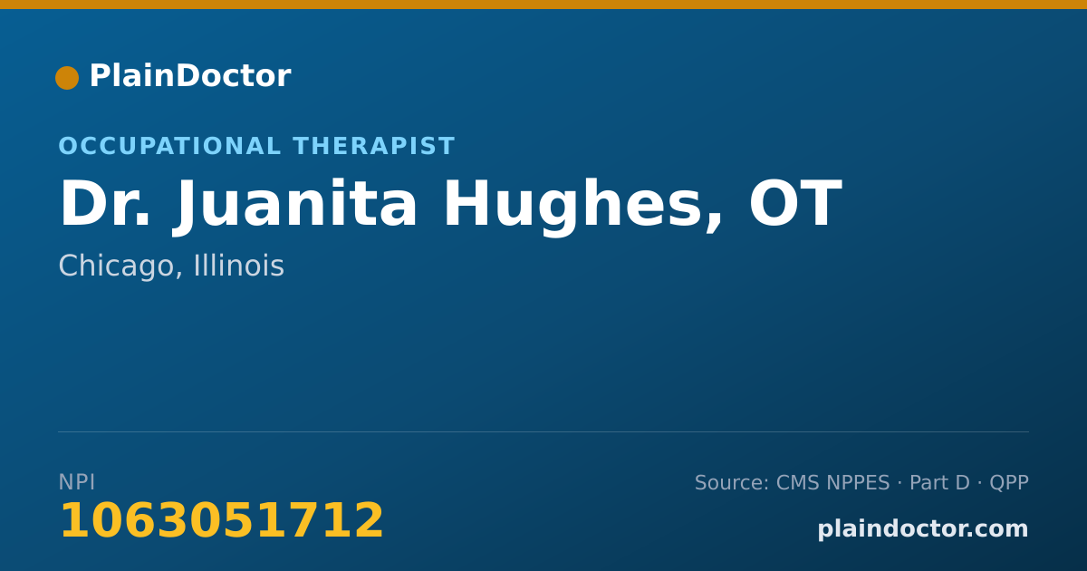 Shareable card for Juanita Hughes, OT - Occupational Therapist, Chicago, IL