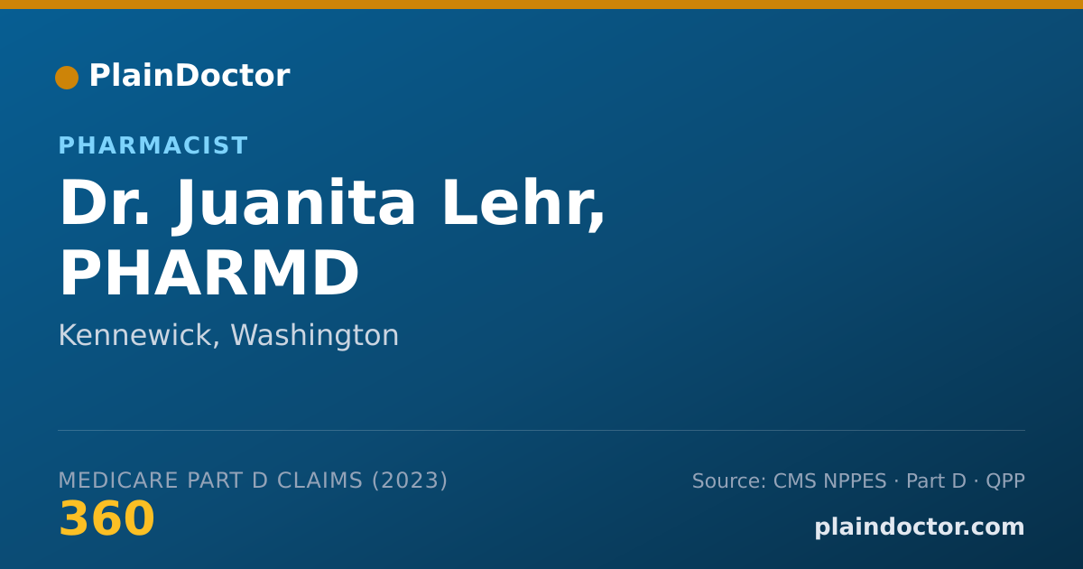 Shareable card for Juanita Lehr, PHARMD - Pharmacist, Kennewick, WA