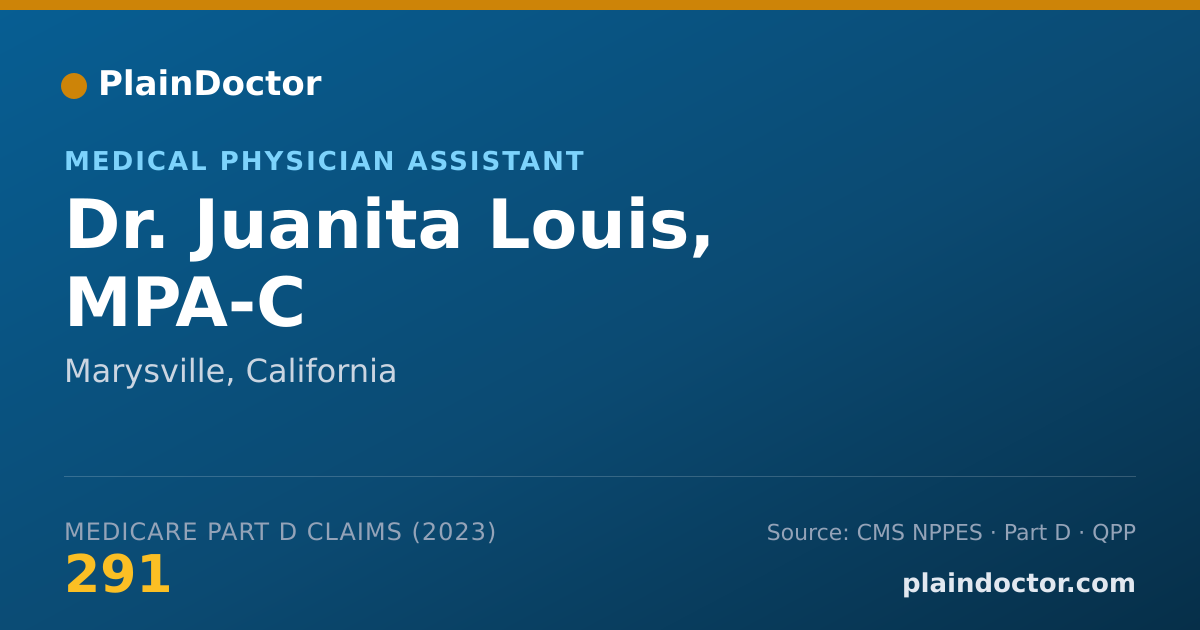 Shareable card for Juanita Louis, MPA-C - Medical Physician Assistant, Marysville, CA