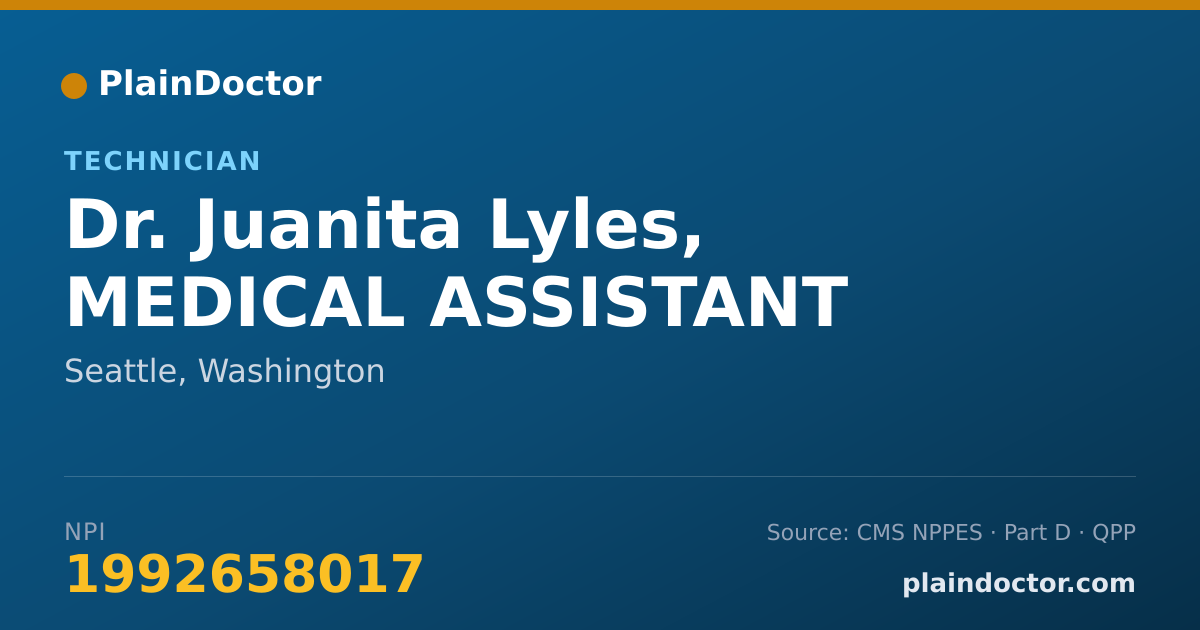 Shareable card for Juanita Lyles, MEDICAL ASSISTANT - Technician, Seattle, WA