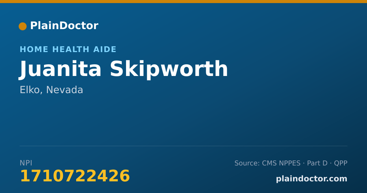 Shareable card for Juanita Skipworth - Home Health Aide, Elko, NV