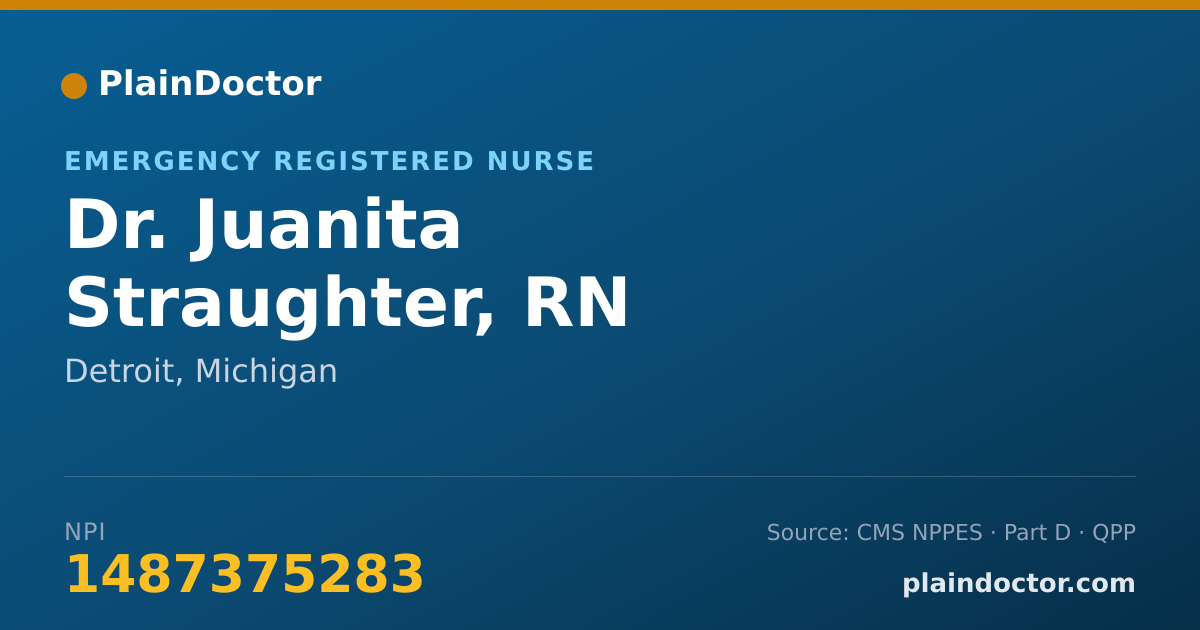 Shareable card for Juanita Straughter, RN - Emergency Registered Nurse, Detroit, MI