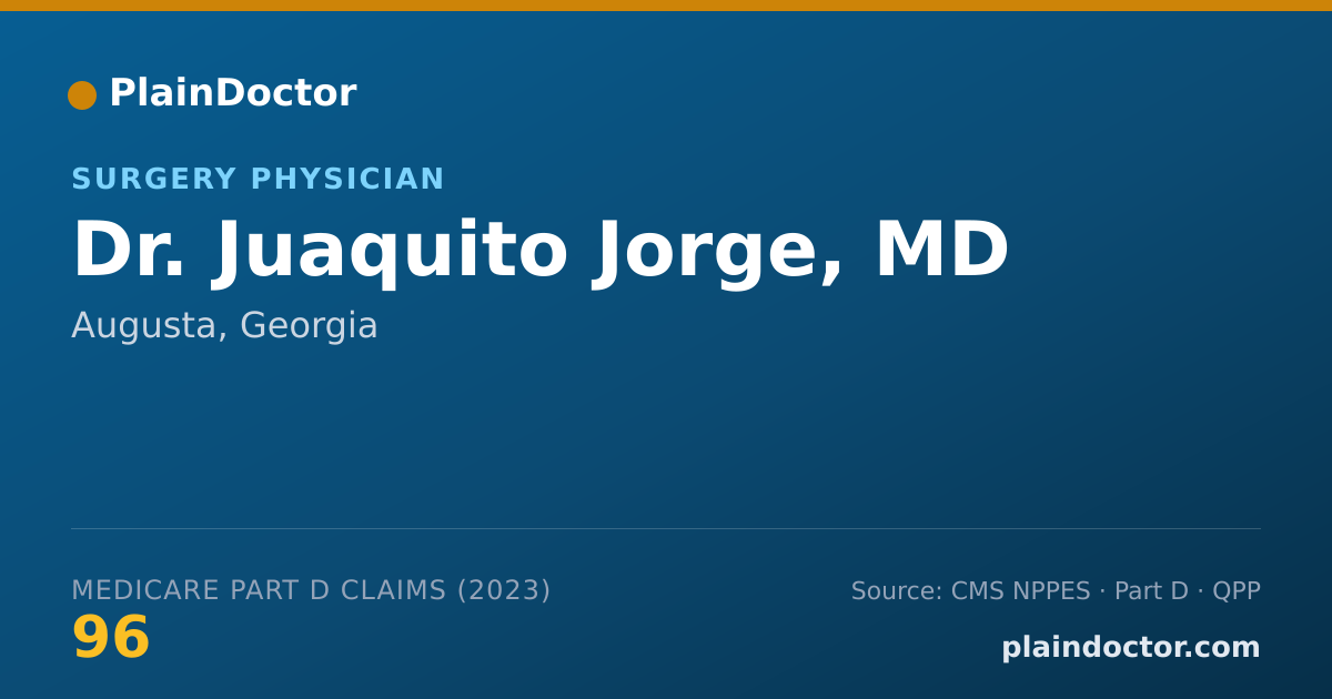 Shareable card for Juaquito Jorge, MD - Surgery Physician, Augusta, GA