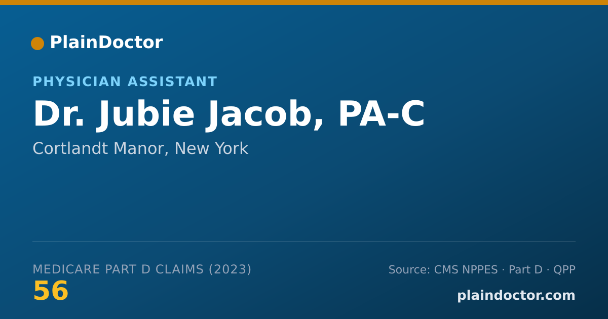 Shareable card for Jubie Jacob, PA-C - Physician Assistant, Cortlandt Manor, NY