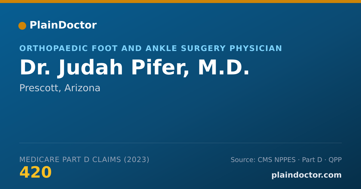 Shareable card for Judah Pifer, M.D. - Orthopaedic Foot and Ankle Surgery Physician, Prescott, AZ