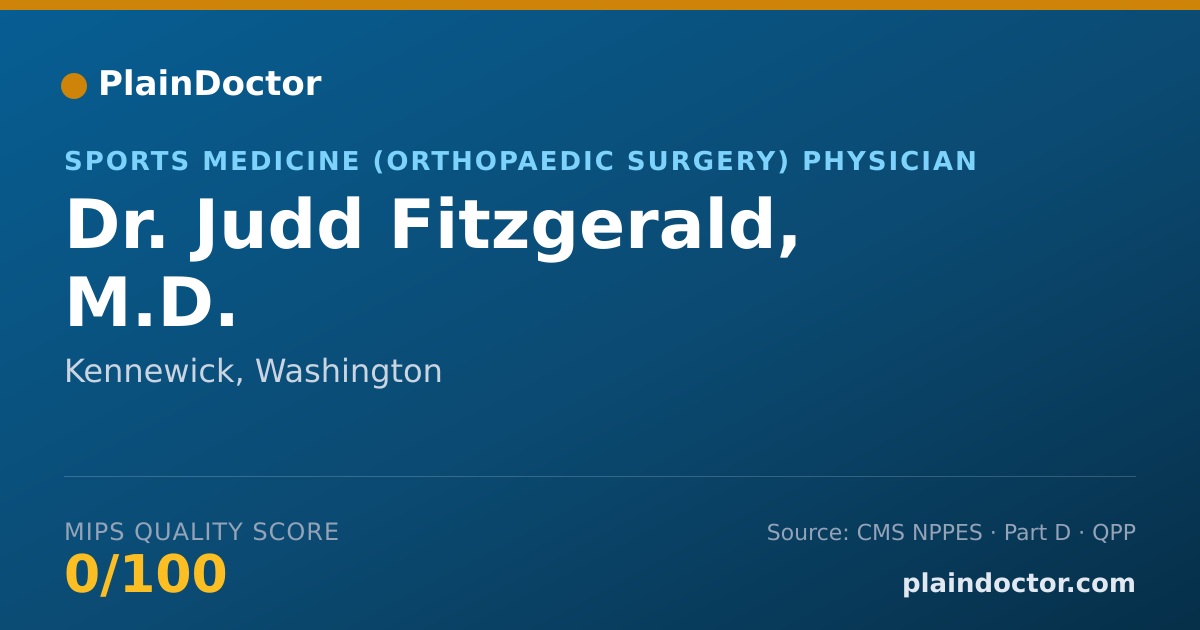 Shareable card for Judd Fitzgerald, M.D. - Orthopaedic Surgery Physician, Kennewick, WA