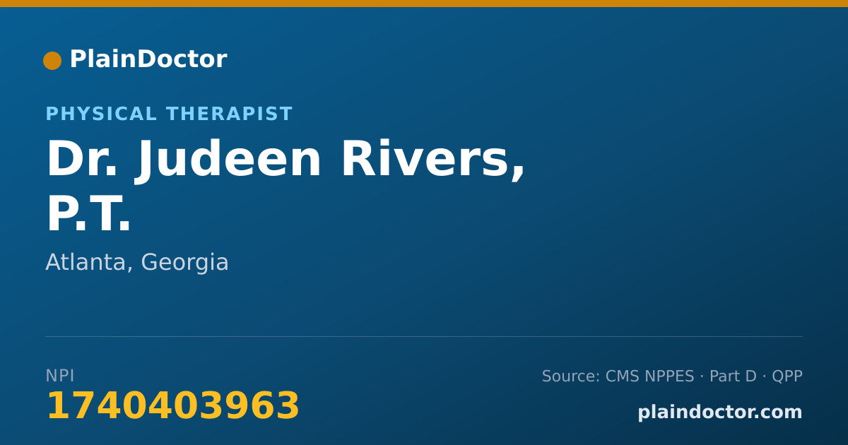 Shareable card for Judeen Rivers, P.T. - Physical Therapist, Atlanta, GA