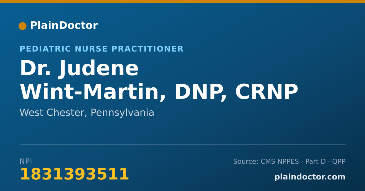 Shareable card for Judene Wint-Martin, DNP, CRNP - Pediatric Nurse Practitioner, West Chester, PA