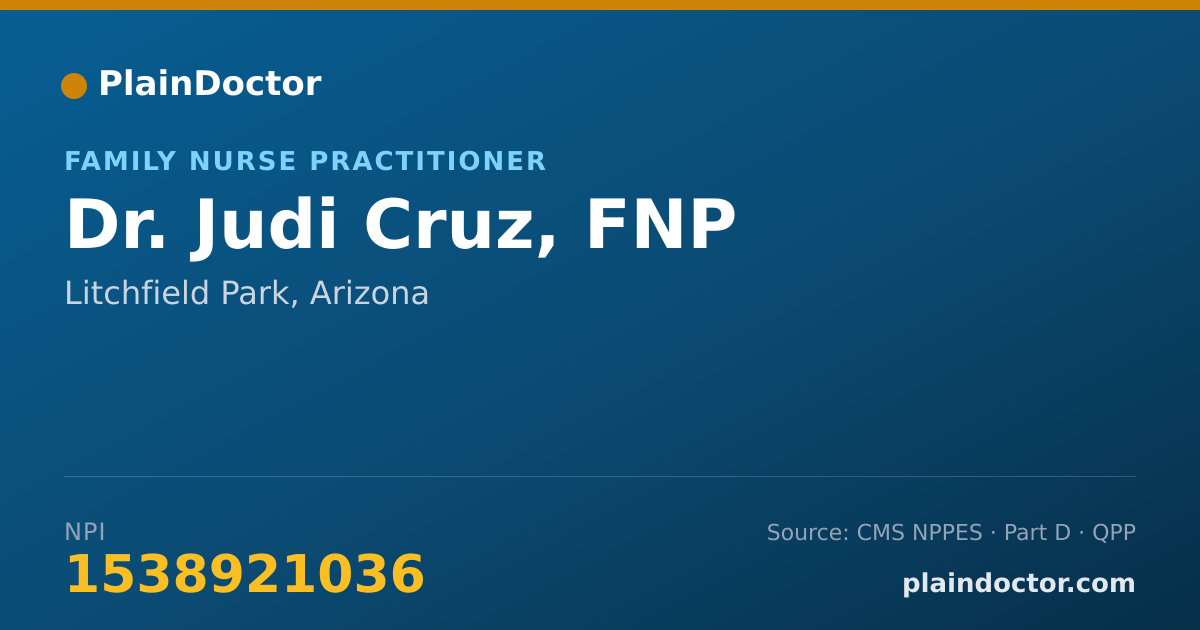 Shareable card for Judi Cruz, FNP - Family Nurse Practitioner, Litchfield Park, AZ